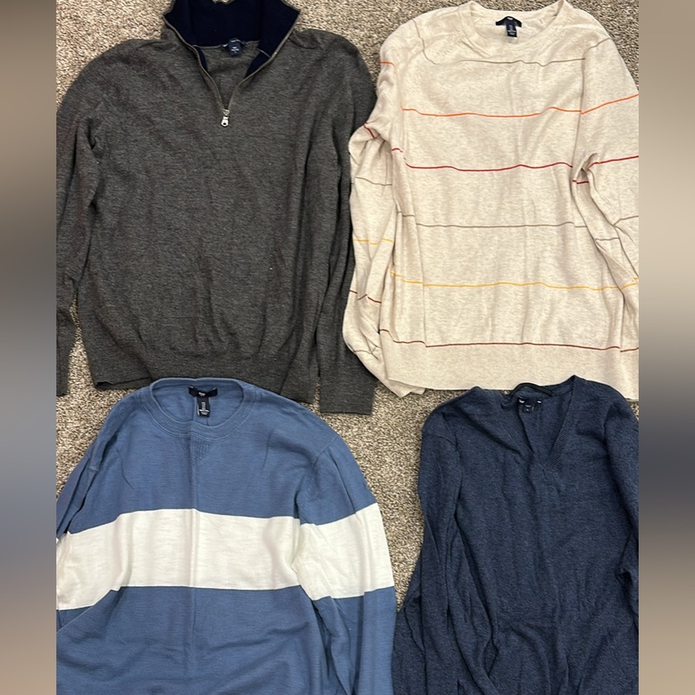 Men's Sweater Collection - Gray, Cream, Blue
